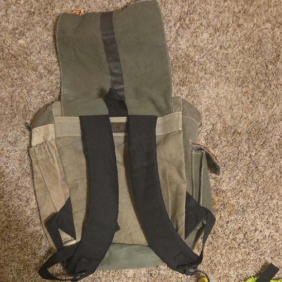 Boho Canvas backpack.. Extra Roomy.. Bright Colors main image 7